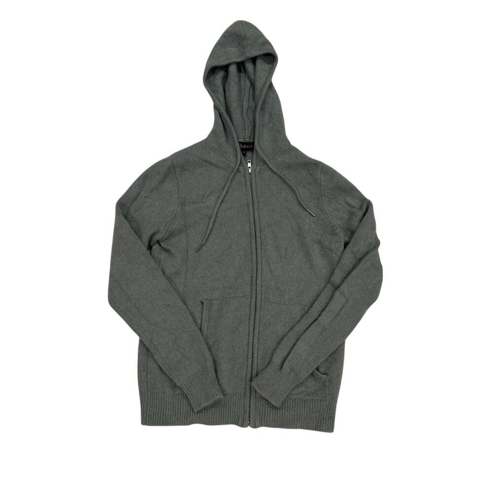 Quince Womens S Mongolian 100% Cashmere Full Zip Hoodie Sweater Dusty Blue VGUC